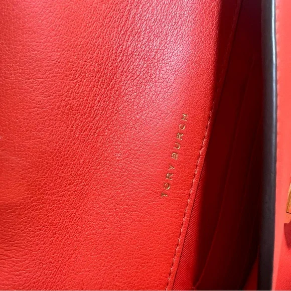 Tory Burch Orange Leather Quilted Crossbody - Picture 4 of 8